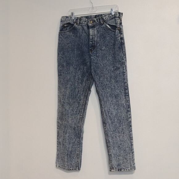 Lee Blue Straight Leg High Rise Jeans Sz 36x32 - Picture 1 of 10